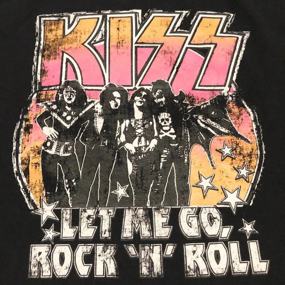 Kiss Band Tee Crop Top Womens Size Small Let me Go  Rock N Roll - Picture 3 of 15
